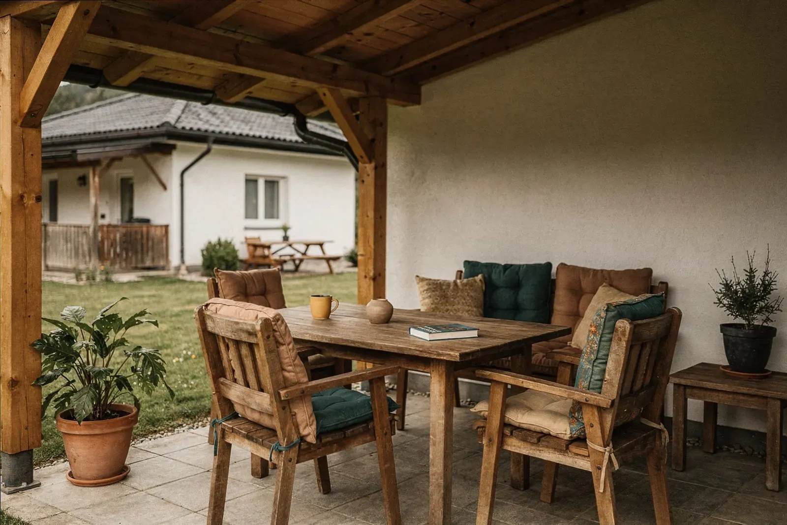 Terrassenüberdachung aus Holz in Essen